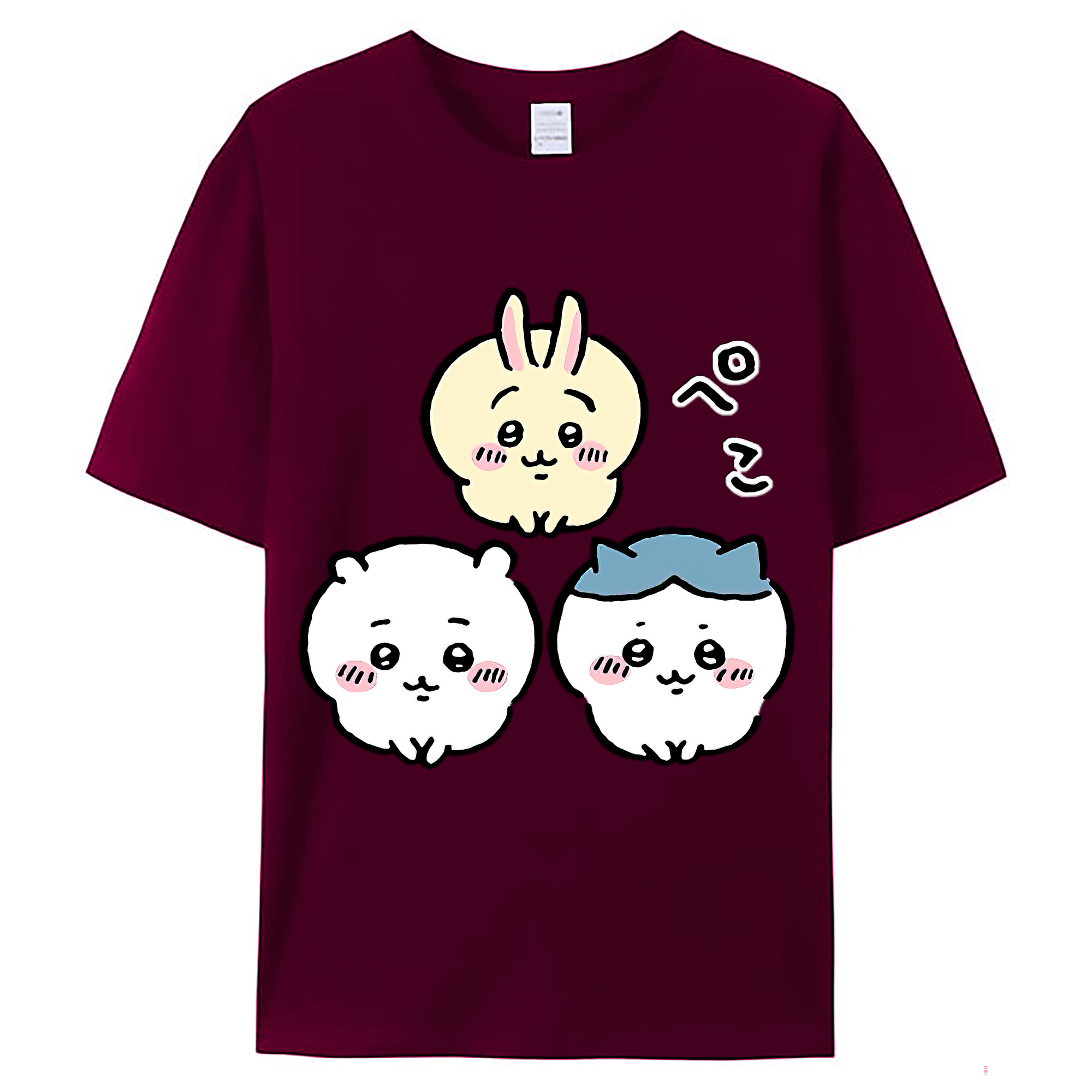 （画像用） ちいかわ うさぎ Chii-kawa usagi レディースカジュアルプリントTシャツ（綿100％）